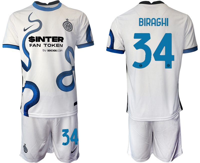 Men 2021-2022 Club Inter Milan away white #34 Soccer Jersey